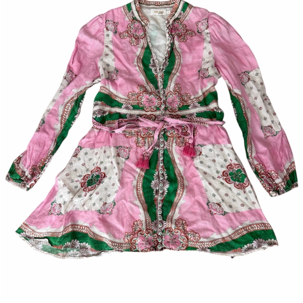 Kate Ford Mantilla Mini Dress in Pink Size 4 (US 12) - Picture 5 of 7